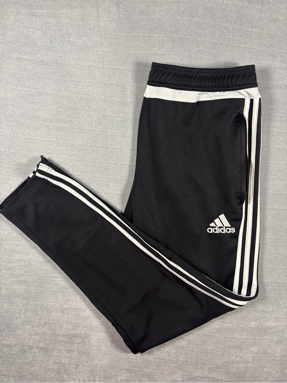 adidas track pants Black Joggers with White Three-Stripes